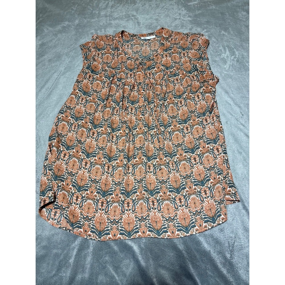 Dr2 Daniel Rainn Womens XXL Multicolor Short Sleeve Vneck Blouse